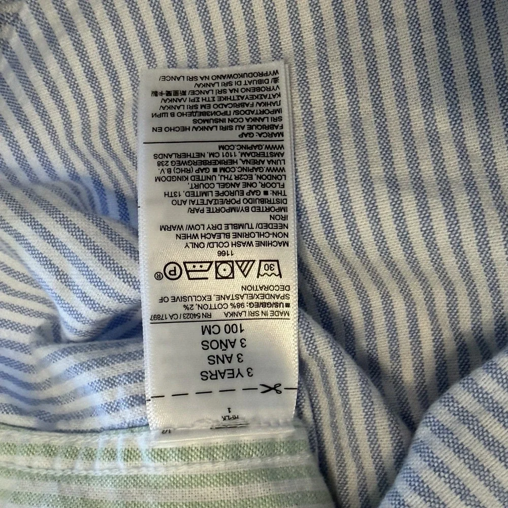 Baby Gap Striped Oxford Dress Shirt Boys Size 3 Years 3T Preppy Button Down